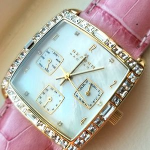 Skagen Women's Leather Crystal Watch